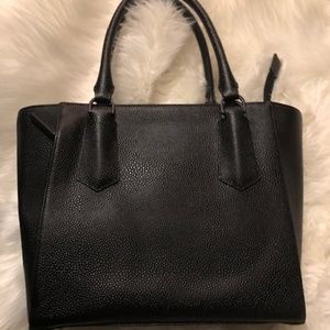 Dagne Dover Black Stingray Leather Mini/Midi Tote